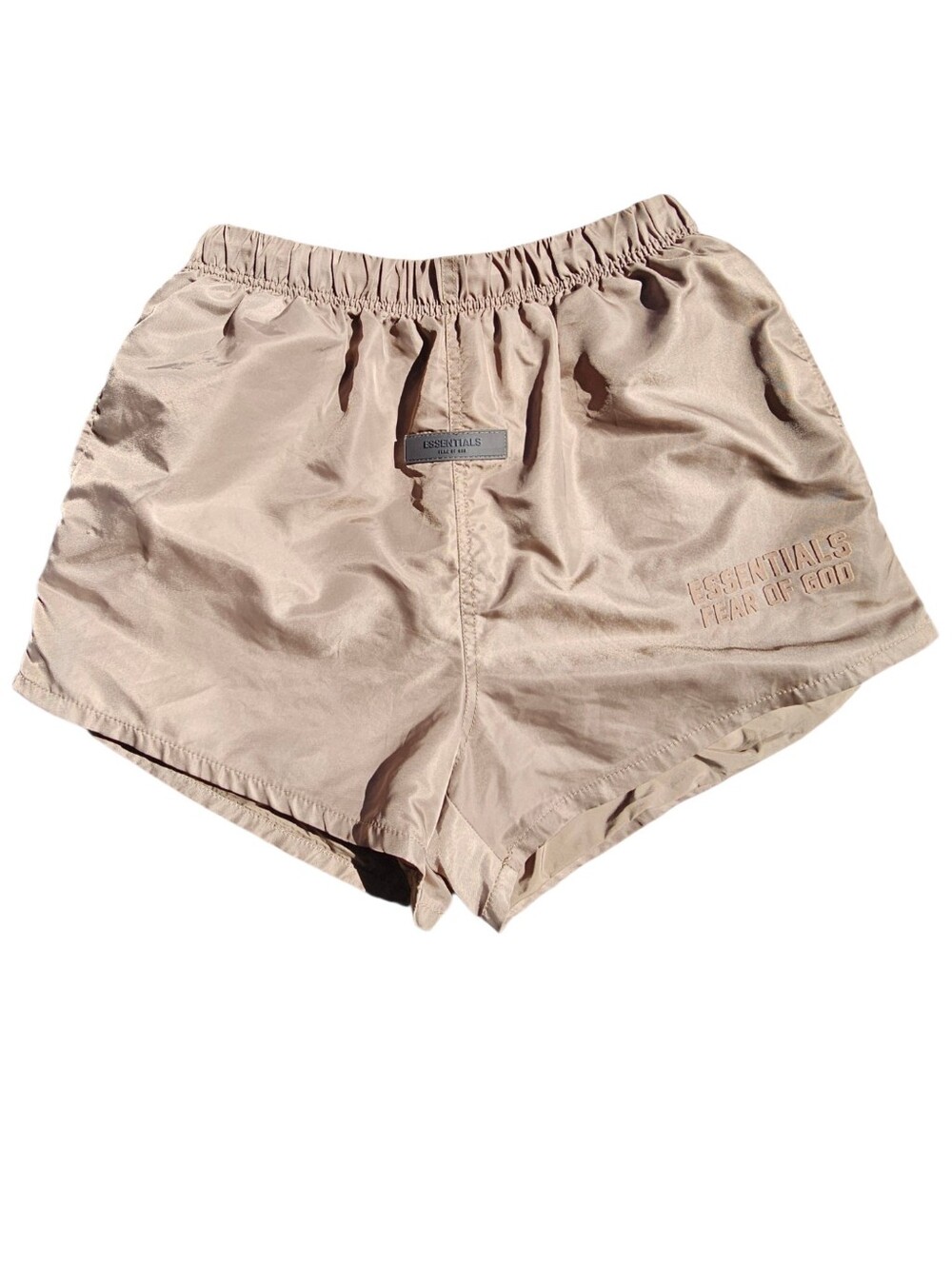 Essentials Fear Of God Taupe Nylon Athletic Running Shorts
